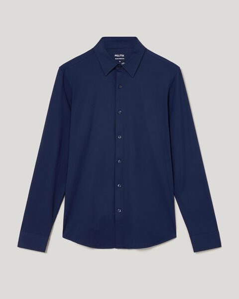 Slim Travel Shirt, Navy, hi-res